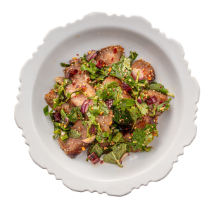 Spicy Isaan Style Salad with Grilled Pork