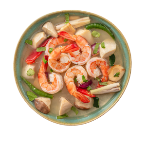 Clear Tom Yum Tiger Prawn Soup